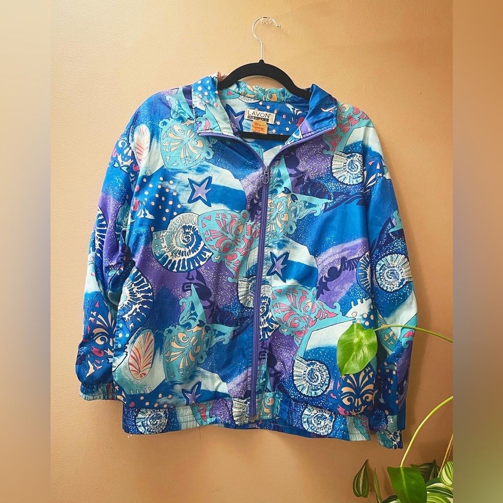 Vintage 80’s Ocean Print Windbreaker